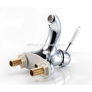 Foshan Gold Sanitary Wares Modern Chrome Brass White Bathroom Sink Faucets