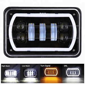 Lightech 4x6 5inch Jeep wrangler led lights DRL High Low Halo Ring headlight