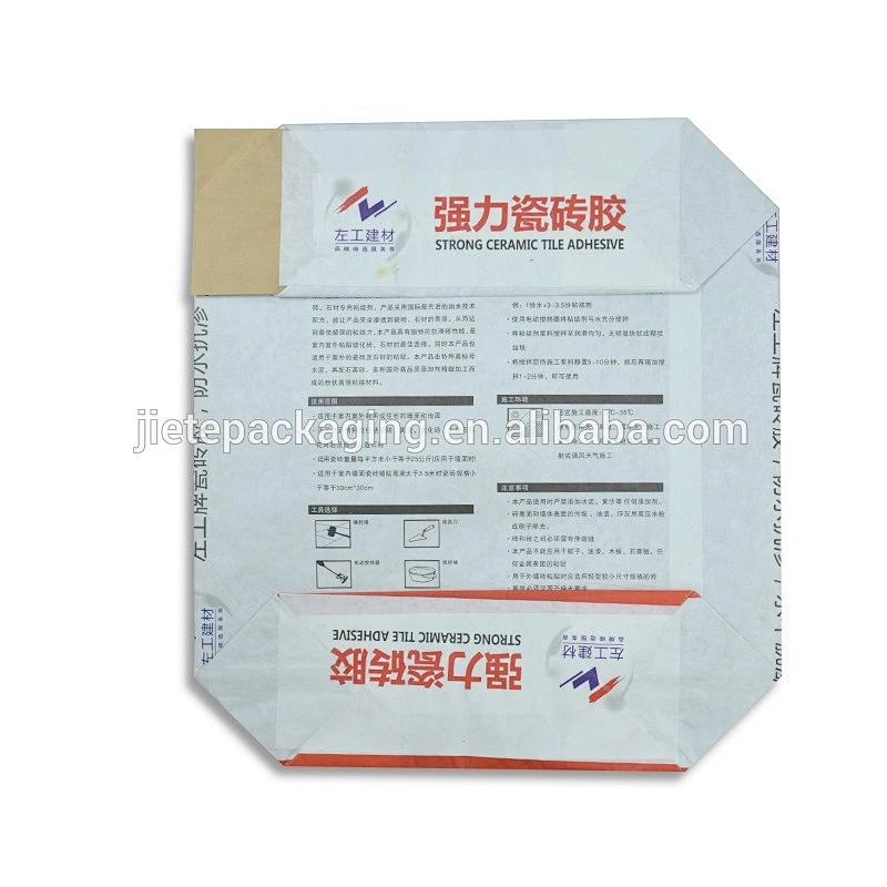 50kg 25kg 10kg tile adhesive, cement, chemical powder, potato starch powder kraft paper packing bag producing