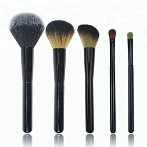 5PCS Plastic makeup brush black Ferrule makeup brush set makeup customized brush for 2018
