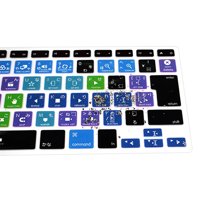 aliexpress drop shipping Final Cut Pro X Hotkeys Silicone Keyboard Cover For Macbook Pro 15 Inch japanese keyboard