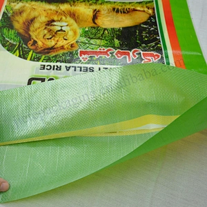 Green transparent virgin pp woven rice bag 25kg packaging