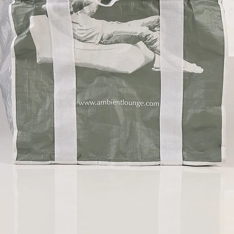 Custom silver cube woven bag with hand for packaging use