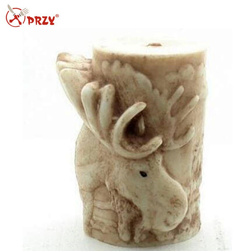 S190 3D Animal Cylinder Flexible Silicone Mold For Handmade Soap Candle elephant tiger Wolf Dolphin