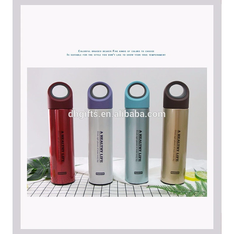 2018 Novelty Water Bottle Vacuum Cup Stainless Steel Vacuum Flask Plastic Cup with Lid
