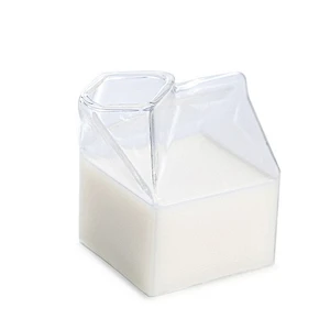 Half Pint Square Borosilicate Glass Creamer Hot Milk Dispenser
