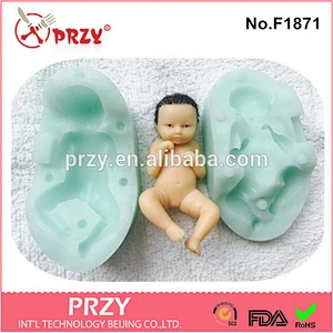 F1871 Wholesale silicone handmade baby soap molds 3d baby fondant silicone mould