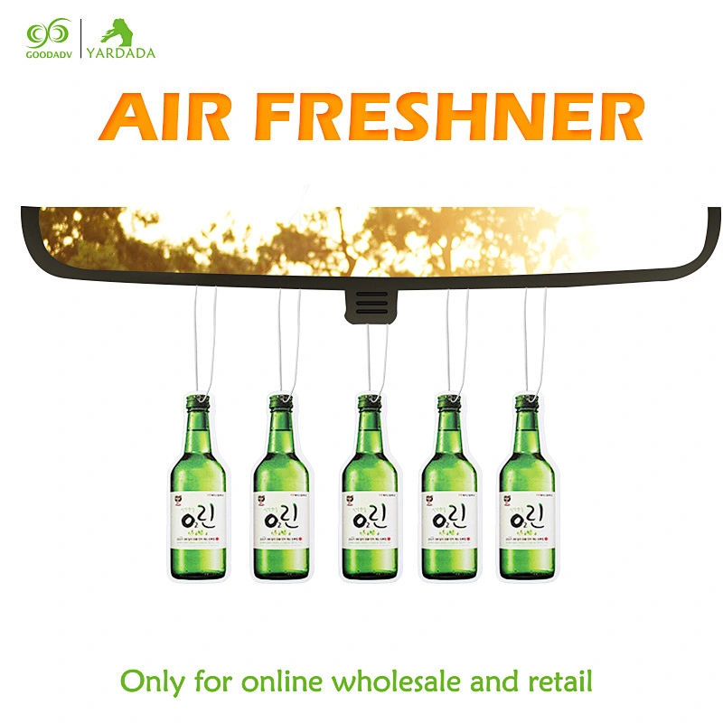 Beer shape automotive air freshener, high quality fragrance durable paper air freshener in stock