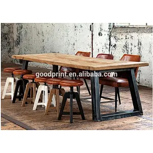 Chinese antique industrial recycle solid wood dining table