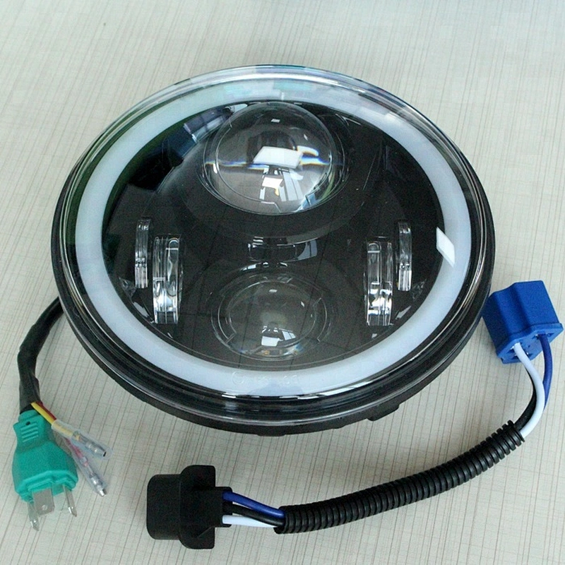 High power 7Inch 60W Round led DRL Halo Jeep Wrangler Headlights