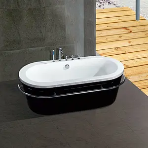 China supplier small oval bathtub black freestanding modern bath tub