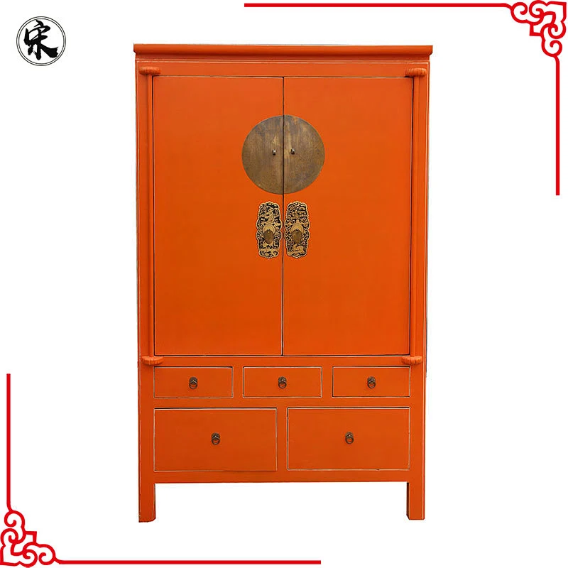 oriental solid wood pine storage bedroom furniture