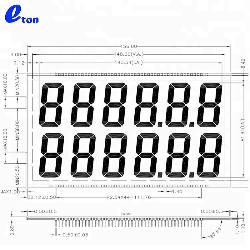 fuel dispenser 12 digits 7segment HTN lcd display