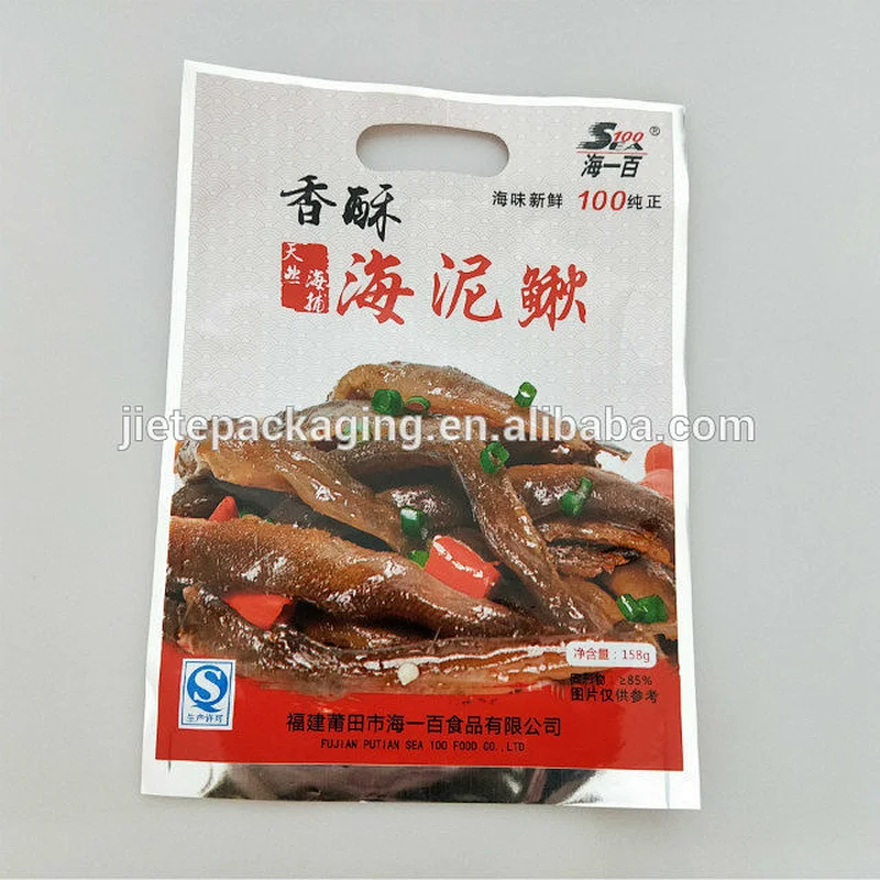 Customized plastic PE vacuum bag with hook hole for coffee,snack,pepper,tea
