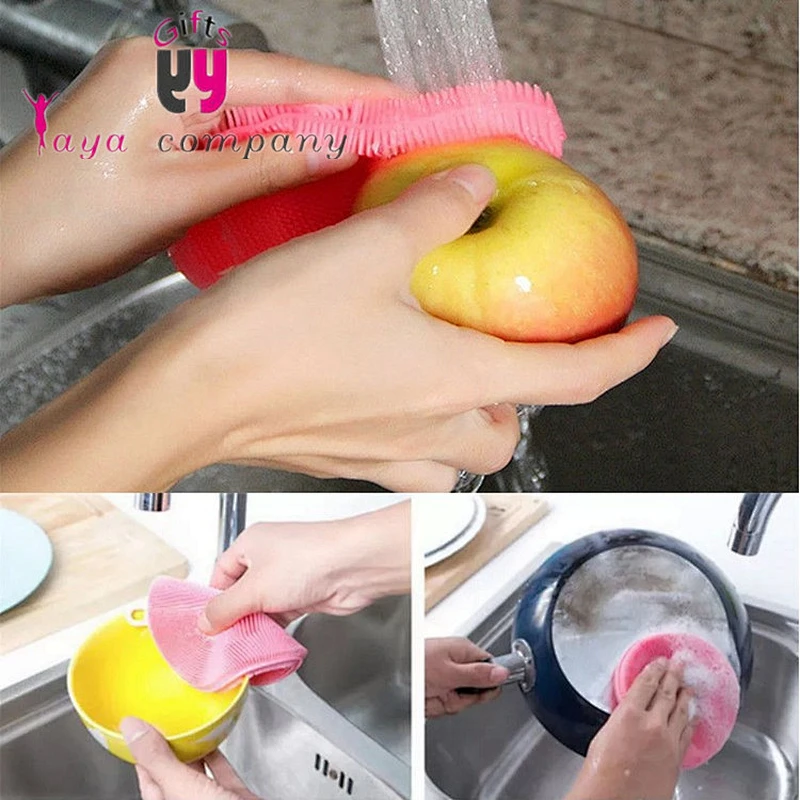 Hot selling easy clean silicone washing up bowl brush for Korea