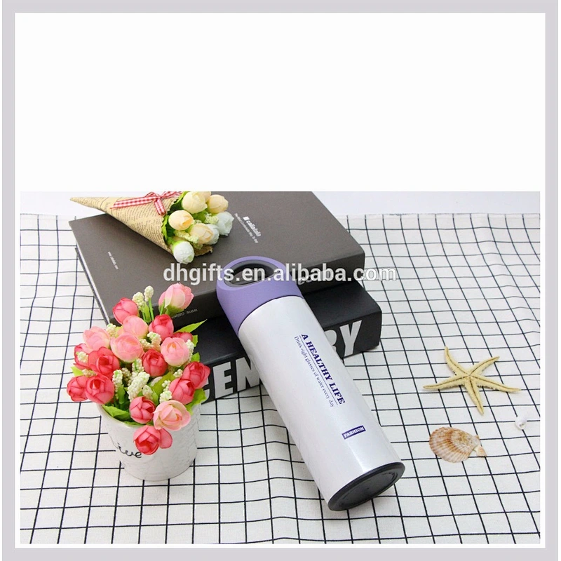 2018 Novelty Water Bottle Vacuum Cup Stainless Steel Vacuum Flask Plastic Cup with Lid