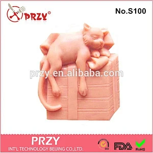 s100 przy cat silicone soap mold , silicon rubber soap molds