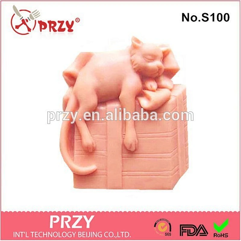 s100 przy cat silicone soap mold , silicon rubber soap molds
