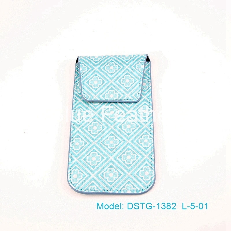 Pattern Checked PU Leather Sunglasses Pouch