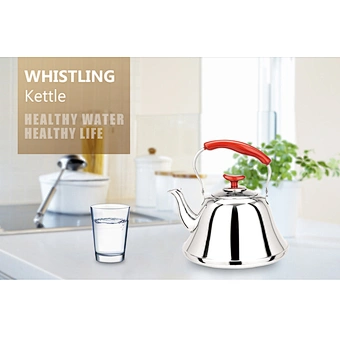 L33030101 Thickness 0.7MM Stainless Steel Whistling Tea Kettle With Infuser