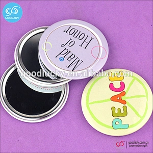 Fashion High Quality mirror tin button/round makeup mirror