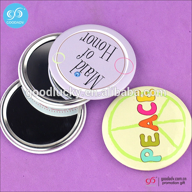 Fashion High Quality mirror tin button/round makeup mirror