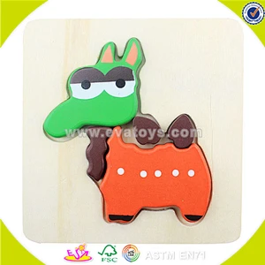 wholesale hot sale child wooden diy puzzle toy interesting baby wooden diy puzzle toy lovely wooden diy puzzle toy W14L022