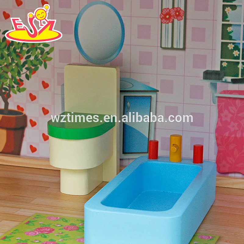 Großhandel hochwertige 4 Etagen Kinder Holz Puppenhaus Kits mit Garage W06A238
