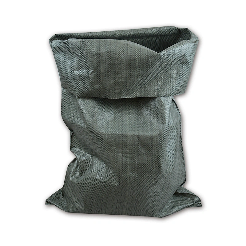 Flat grey plastic pp woven bag for sand, cement,industrial refuse,building waste