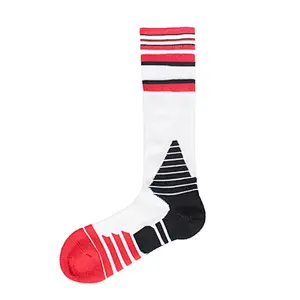 Knee High Geometric Design Free Terry Breathable Basketball Athletic Sports Socks