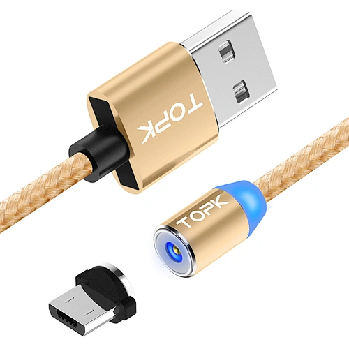 2019 new products Nylon round magnetic charge cable usb data line for android