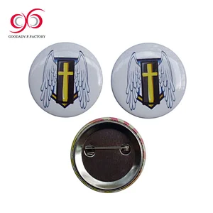 GOODADV badge with safe pin badge pins custom logo round metal badge with pin