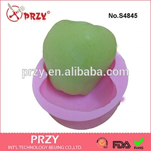 S4845 Cute Party Food Decorations Tools Fruits Apple Shape Ice Chocolate Sugar Silicone Cub