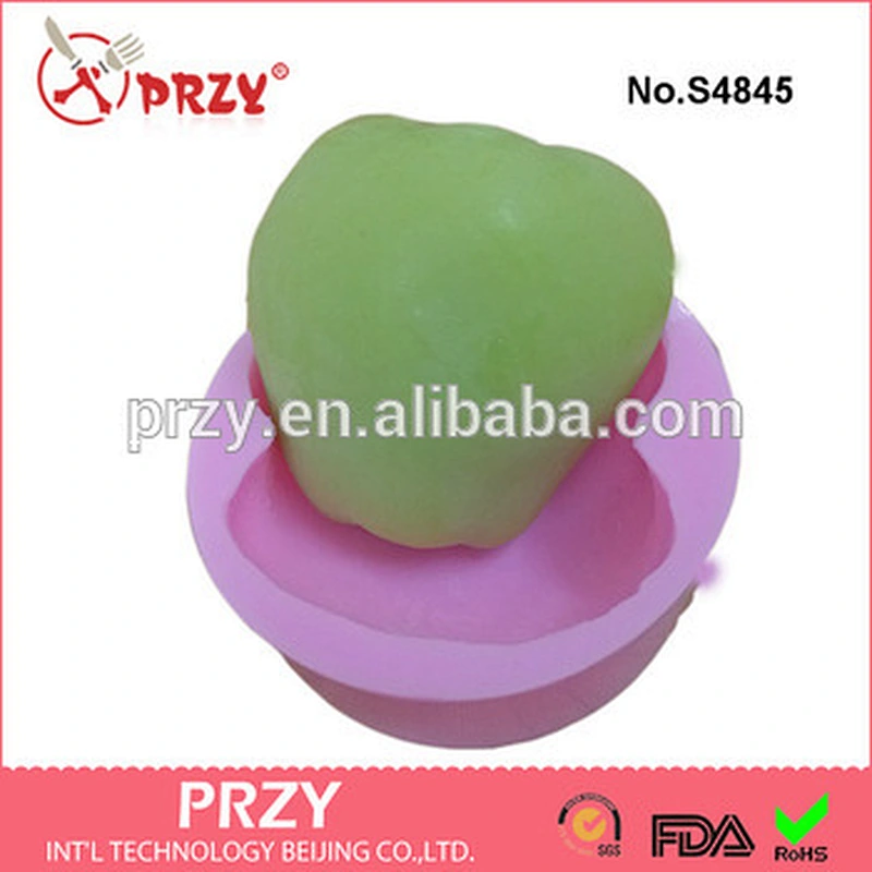 S4845 Cute Party Food Decorations Tools Fruits Apple Shape Ice Chocolate Sugar Silicone Cub