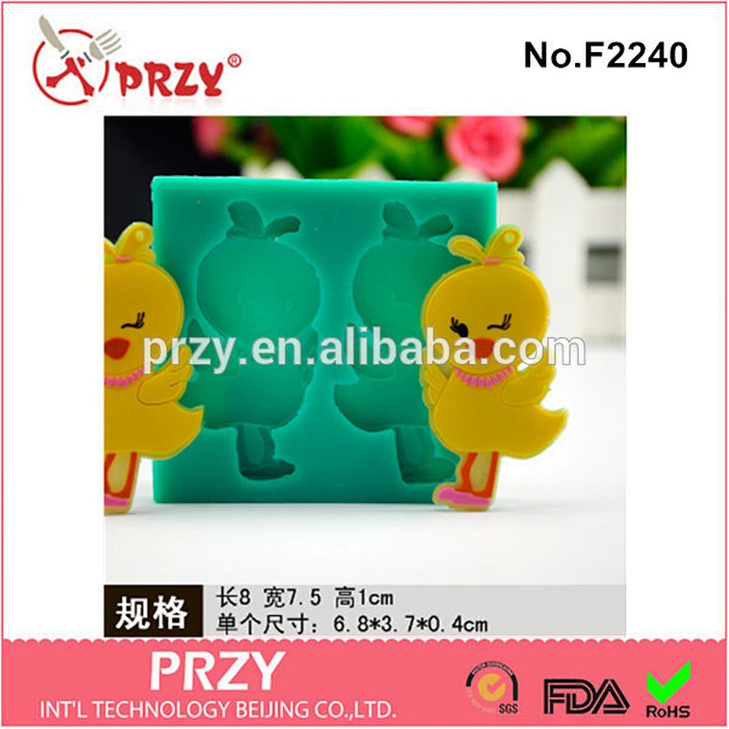 F2240 przy cupcake duck silicone mold for fondant