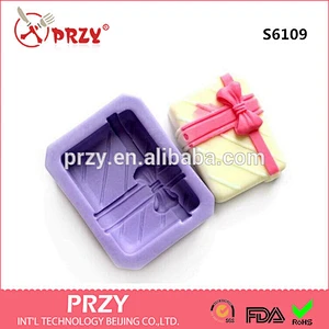 Oblong Bowknot Gift Soap Mold Flexible Silicone Mold For Handmade Soap