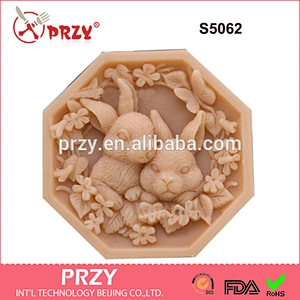S5062 rabbit silicone mold for soap animal soap mold handmade silicone molds for wholesale