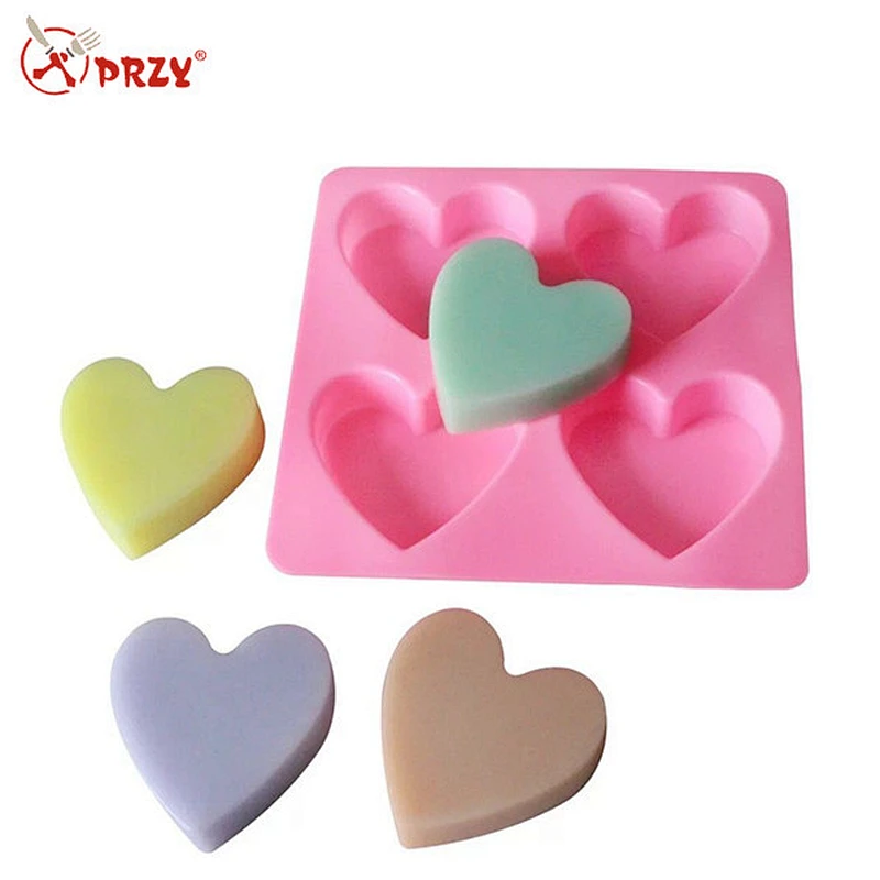 PR253 PRZY Heart shape silicone soap tray mold