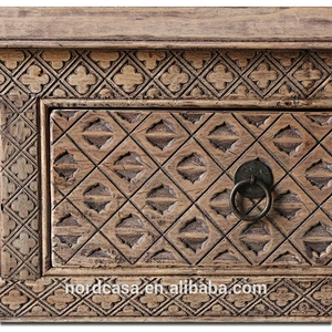 Antique Three Drawers Reclaimed Wood Writing Desk