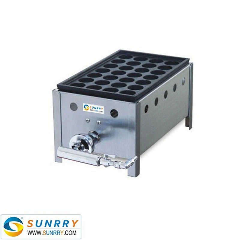 High quality gas floortype fish ball grill takoyaki machines with stainless steel body (SUNRRY SY-FB64B)