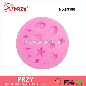 F3180 Mini shells collection starfish cake decorating bakeware silicone fondant mold