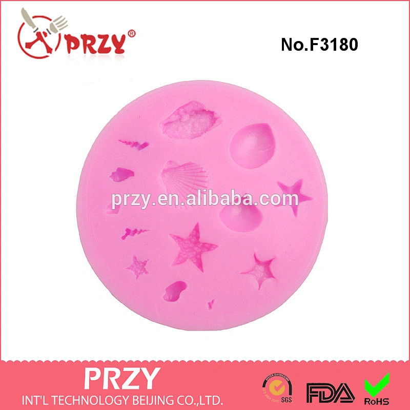 F3180 Mini shells collection starfish cake decorating bakeware silicone fondant mold