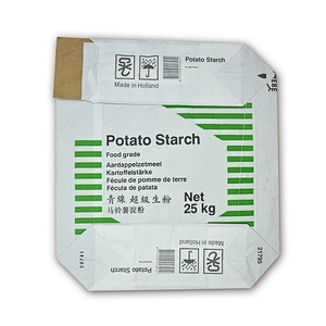 kraft paper flour bag for potato starch, corn wheat flour 25kg