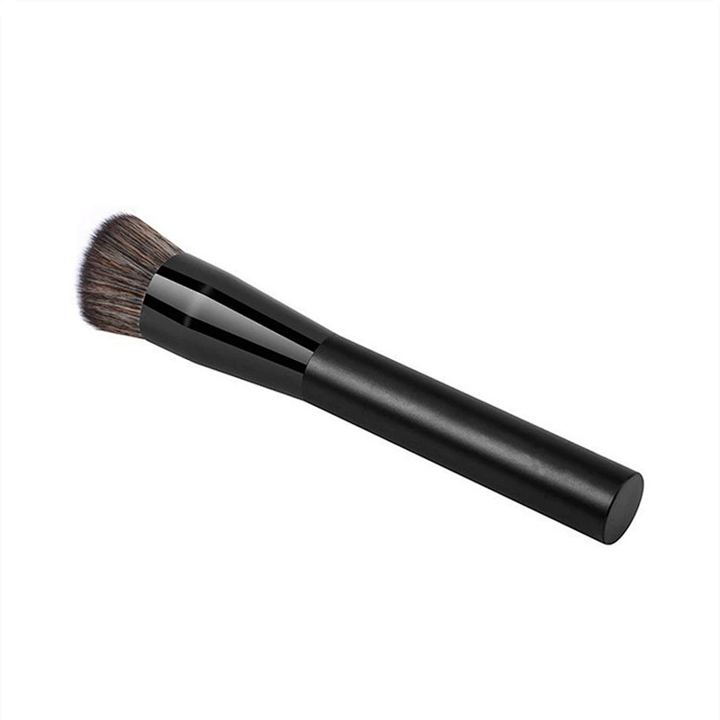 Single Black Human Hair Concave Foundation Makeup Brush