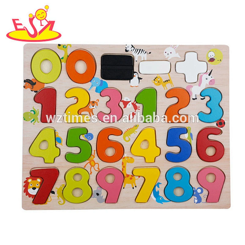Puzzlespielspielzeug des frühen frühen Matheunterrichtspielzeugs hölzernes für Baby W14B092