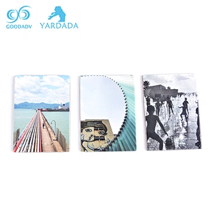 Promotional customized art coated paper souvenir rectangle fridge magnet