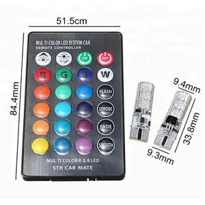 Error Free 12V Strobe Car Light 5050 6SMD Silicon Canbus RGB T10 LED Bulbs