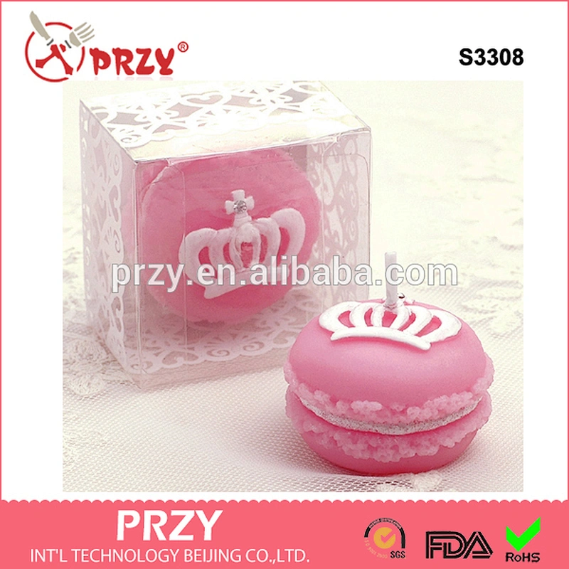 S3308 3d macaron shape decorative silicone candle mold maracon crown shape mould silicone