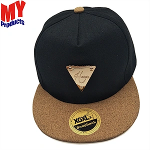 Best seller PU Printed Brim Plain Snapback Hats