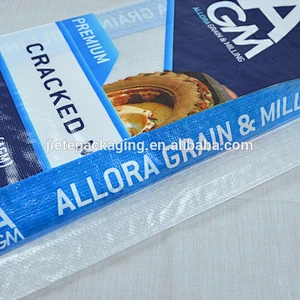Customized new design transparent virgin laminated PP plastic woven rice, corn, seed packaging bag 20kg